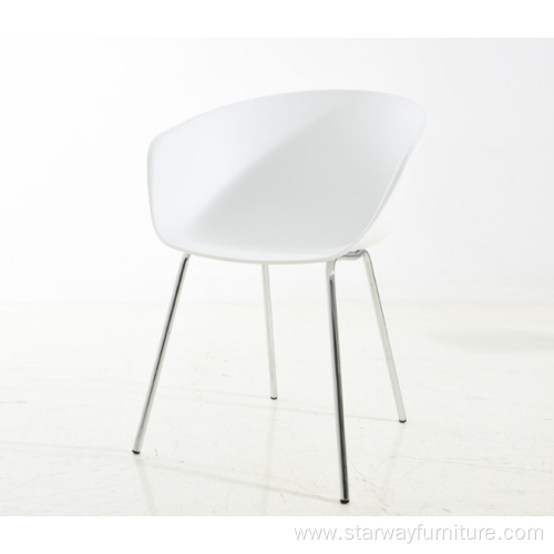 Modern Leisure PP Seat with chrome metal armchair